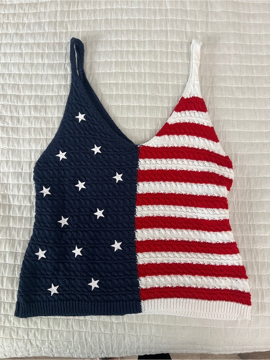 moon & madison Tops - moon & madison Patriotic Knit Tank Top - Red, White & Navy